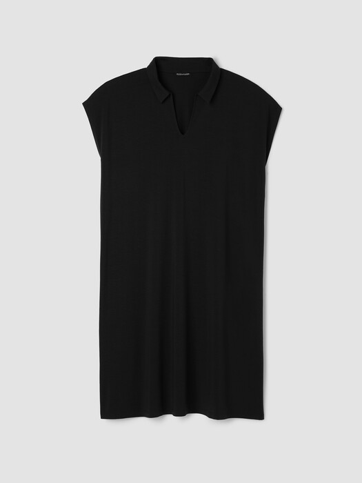 Fine Jersey Split Neck Dress | EILEEN FISHER Fine Jersey Split Neck Dress | EILEEN FISHER