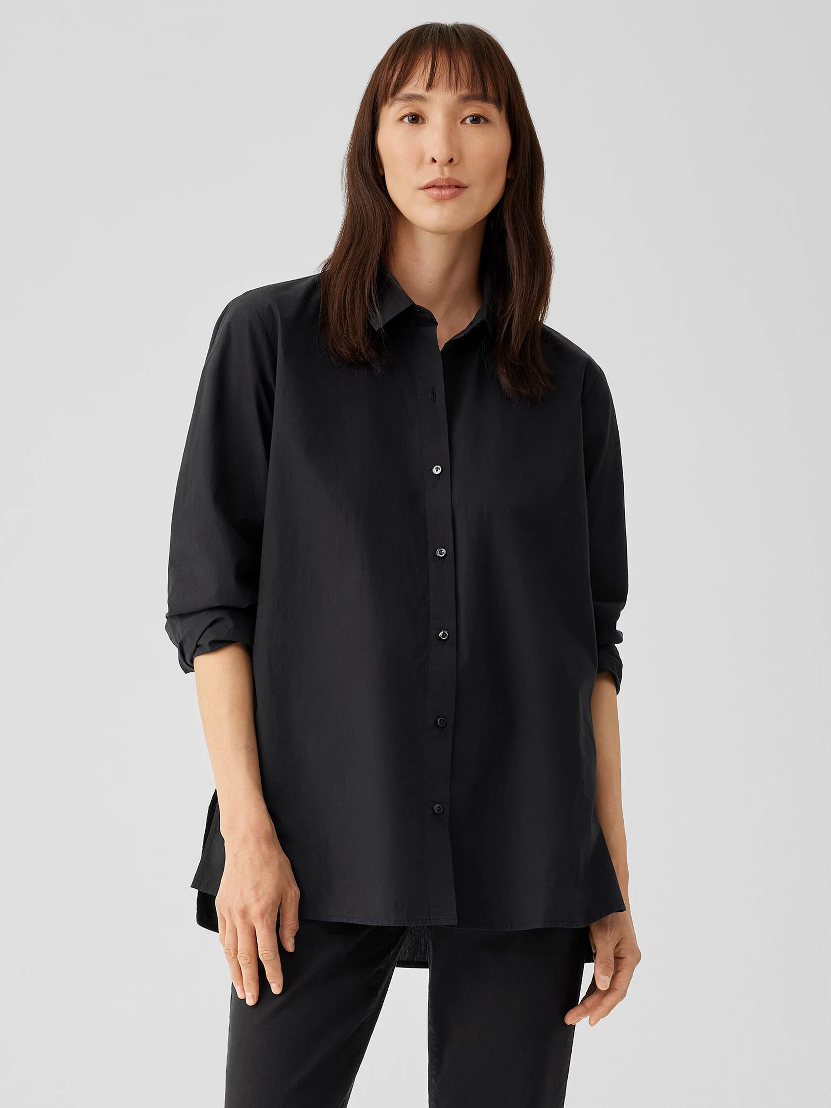 Washed Organic Cotton Poplin Classic Collar Shirt