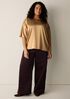 Stretch Silk Charmeuse Round Neck Top