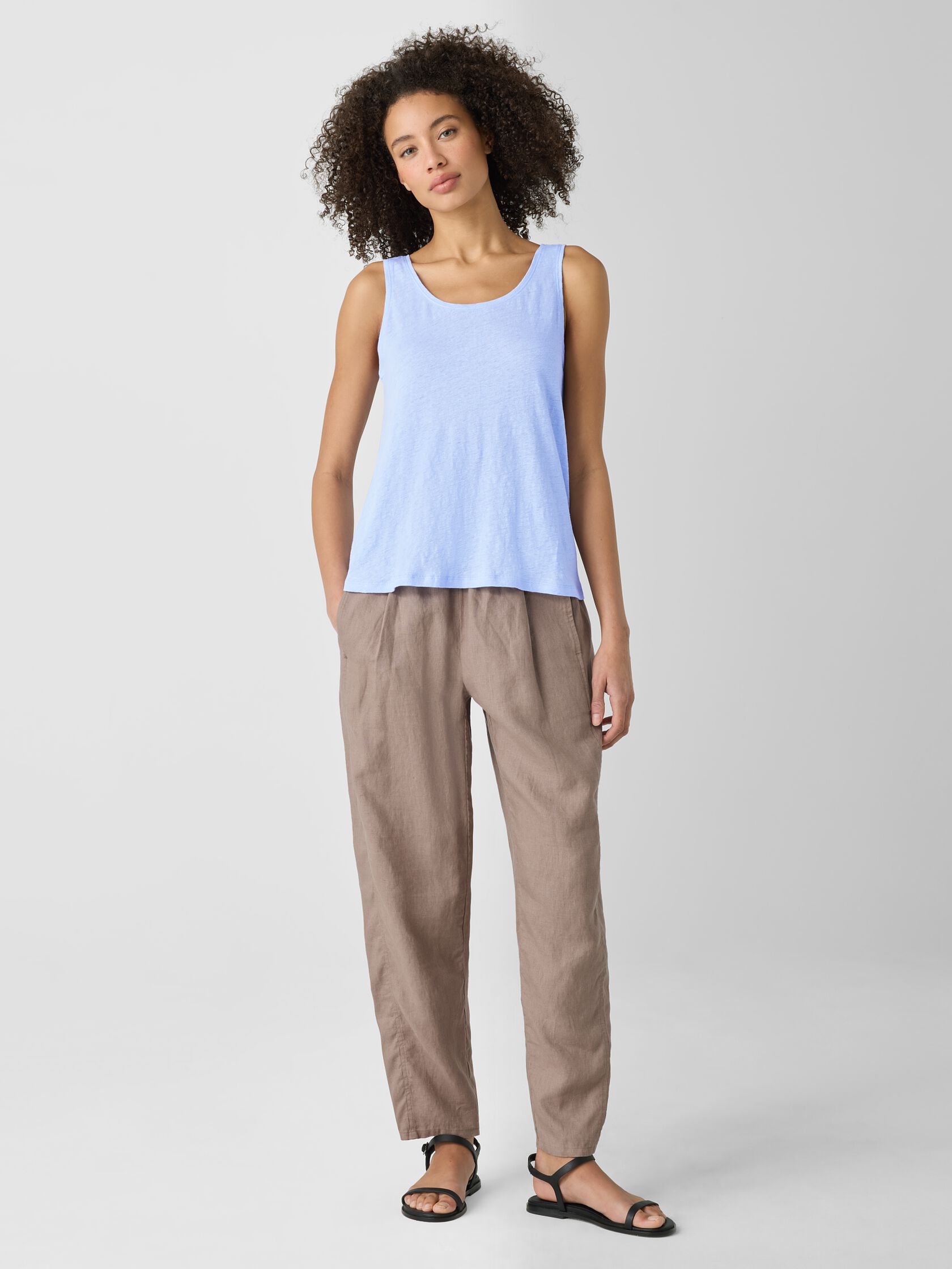 Organic Linen Jersey Scoop Neck Tank