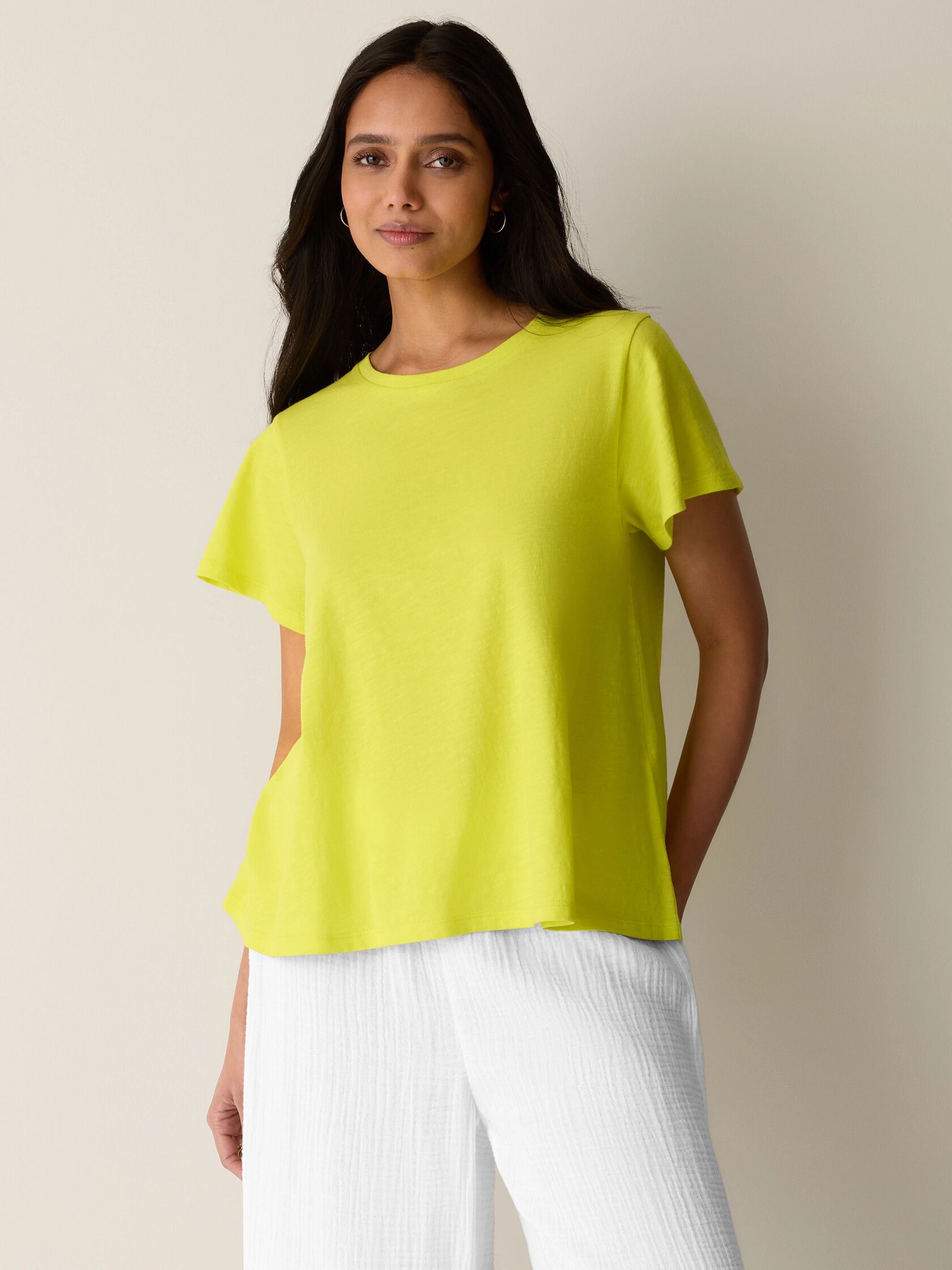 Organic Cotton Slubby Jersey Crew Neck Tee