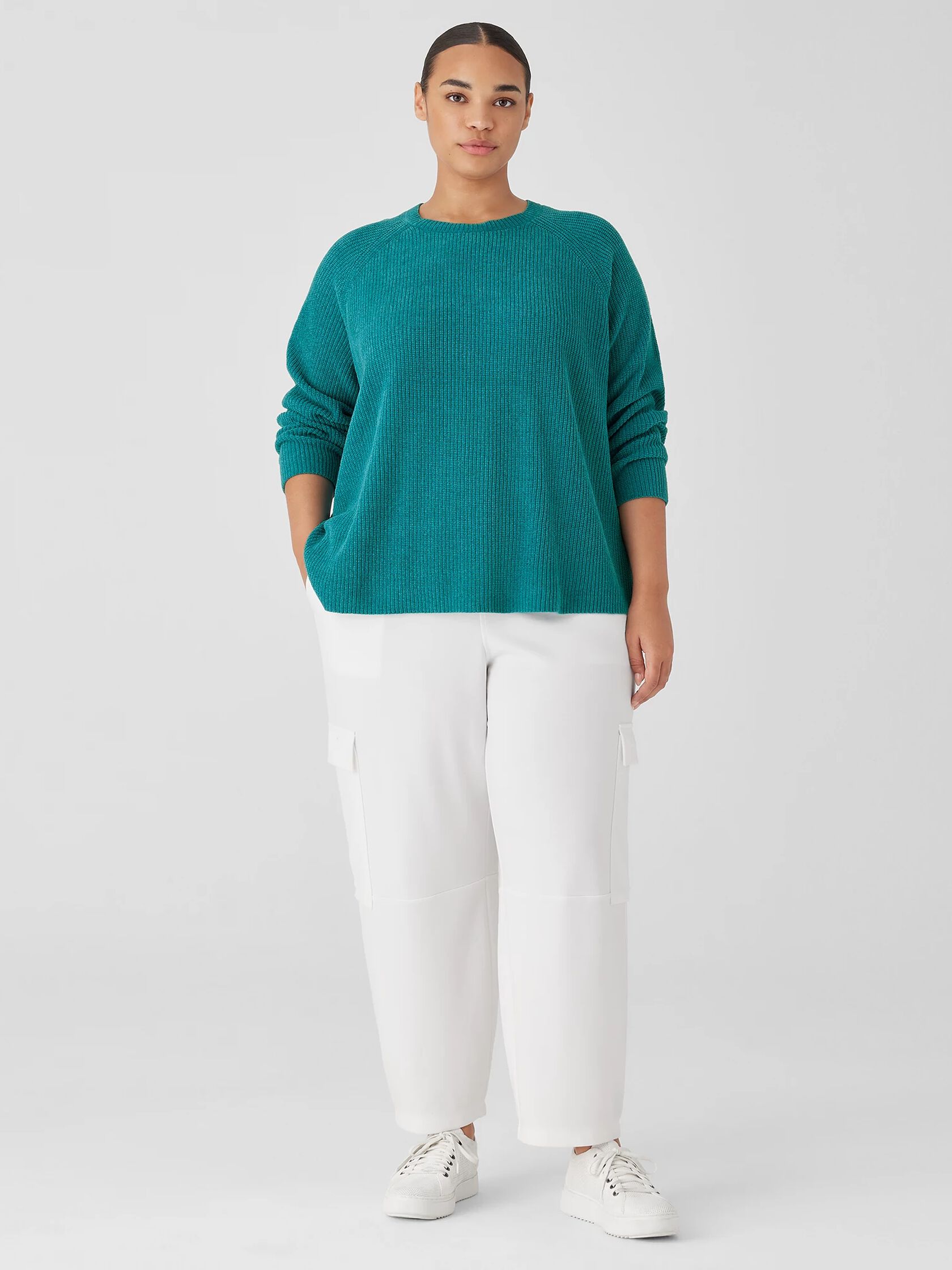 Organic Cotton Chenille Crew Neck Top