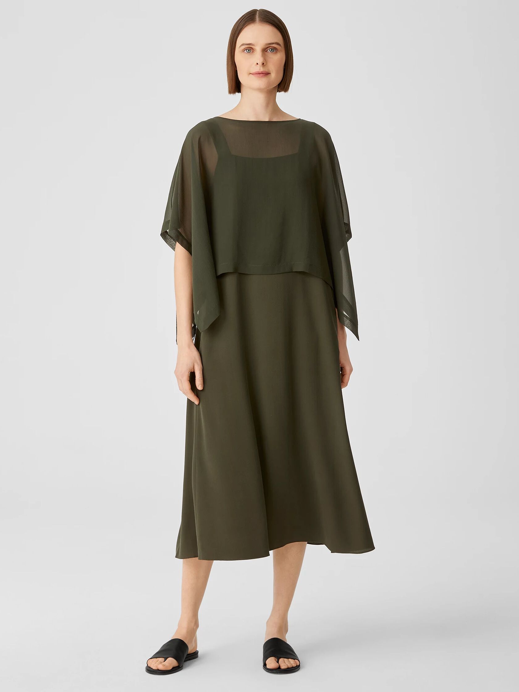 Sheer Silk Georgette Poncho