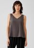 Silk Georgette Crepe V-Neck Top