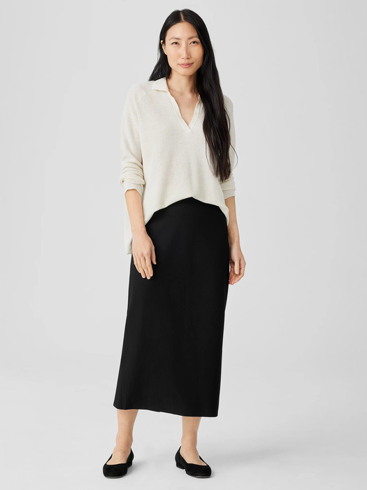 Washable Stretch Crepe Pencil Skirt