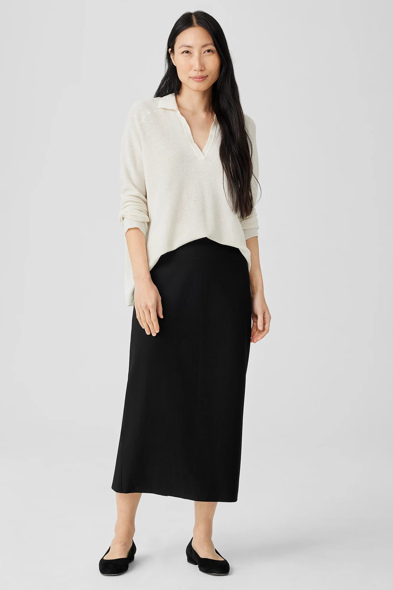 Washable Stretch Crepe Pencil Skirt