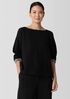 Doubleknit Organic Cotton Stripe Bateau Neck Top