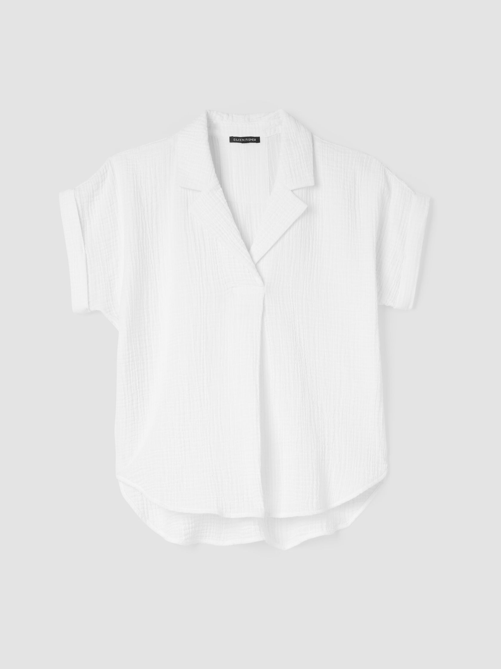 Organic Cotton Lofty Gauze Notch Collar Top