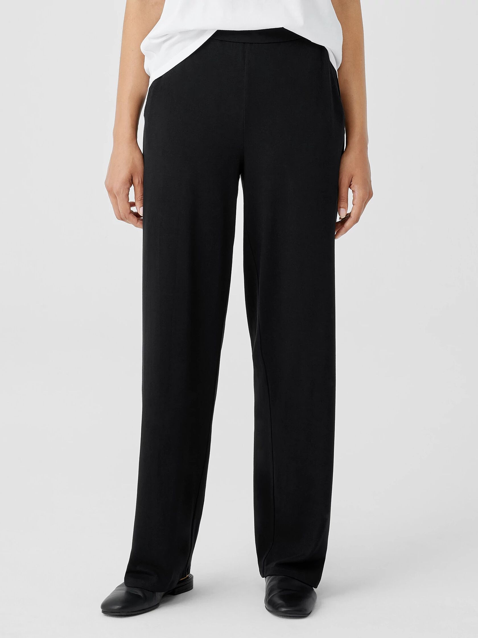 Stretch Jersey Knit Straight Pant