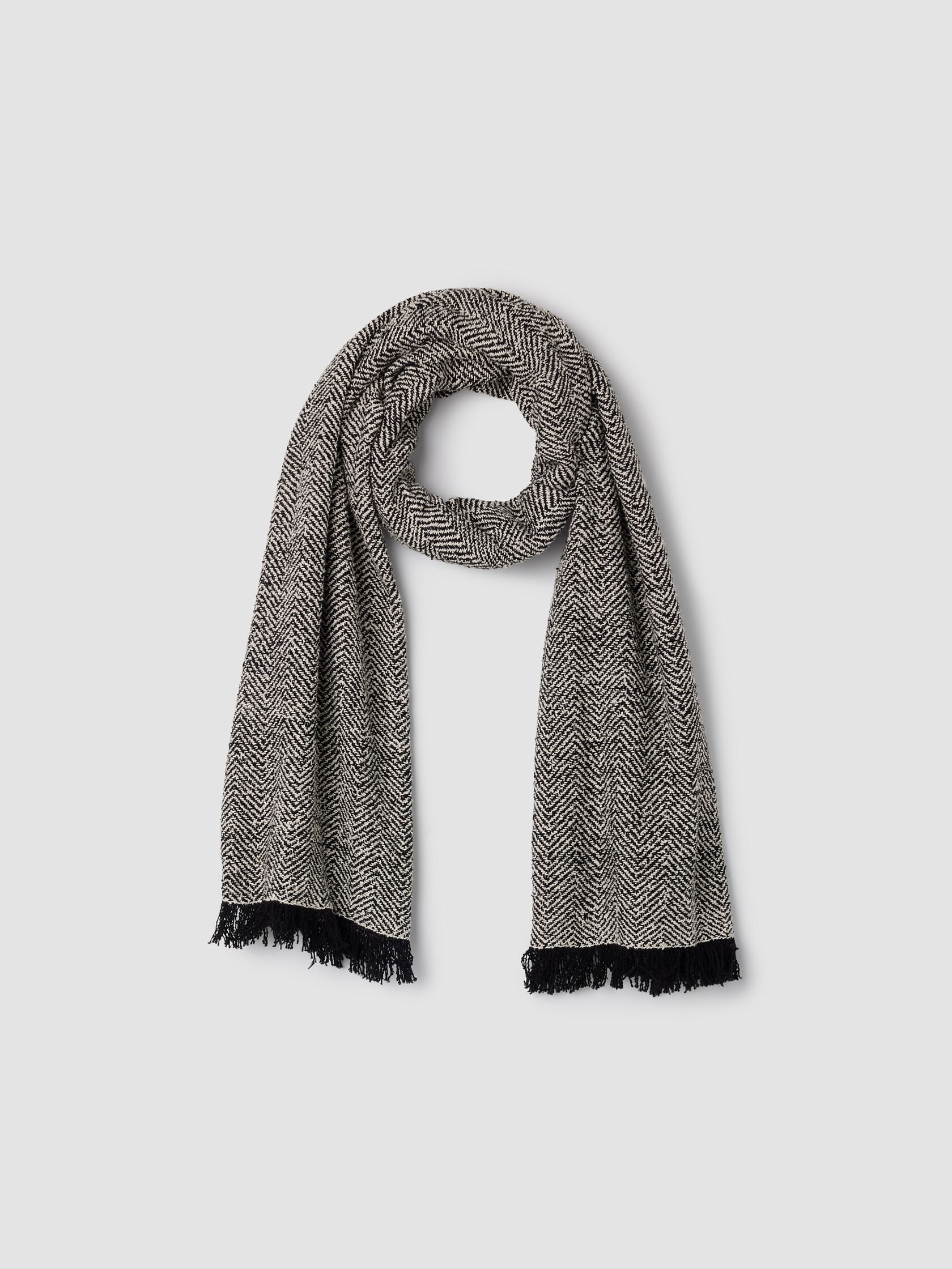 Handloomed Organic Cotton Herringbone Scarf