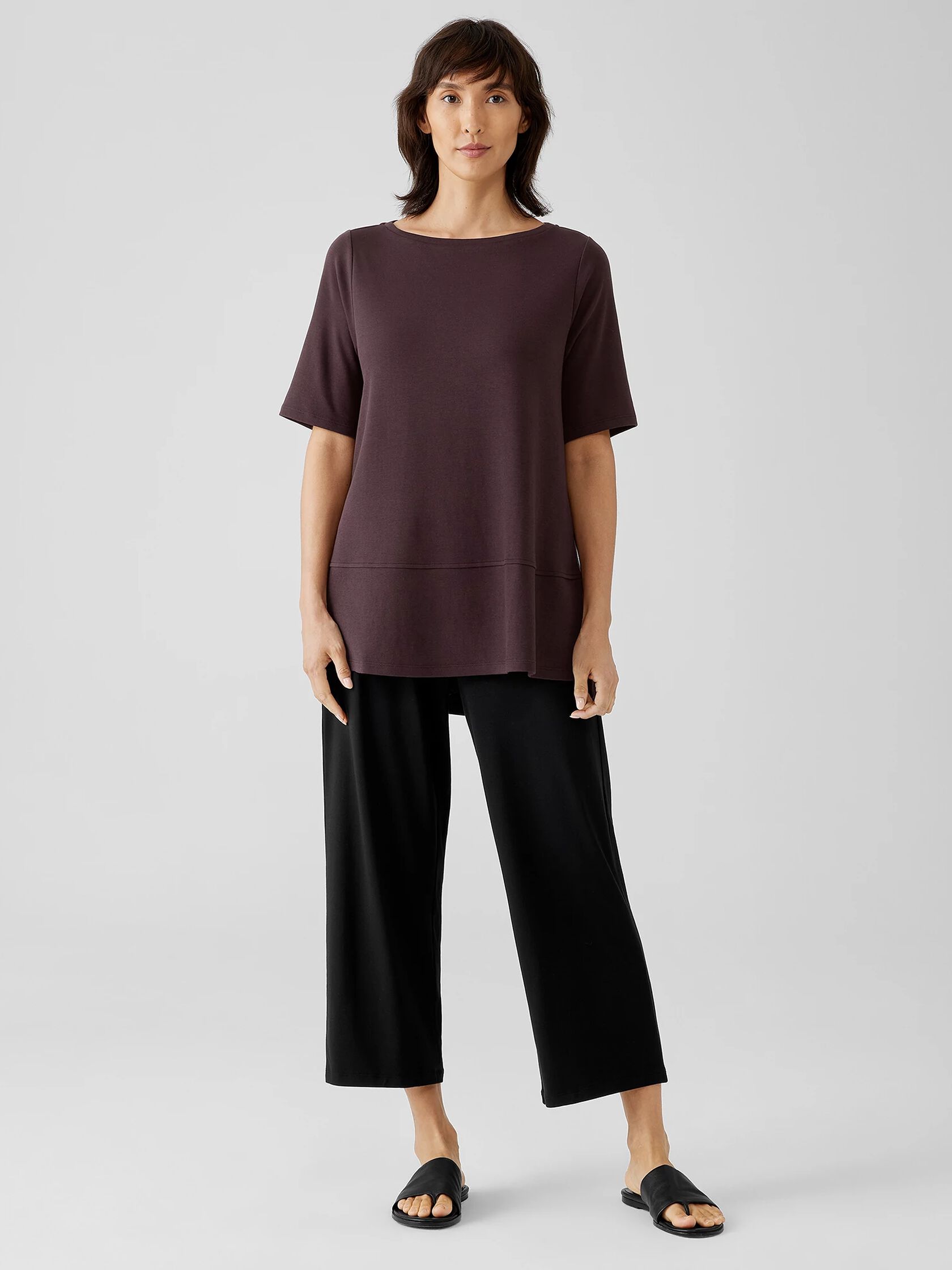 Organic Cotton Interlock Boatneck Top