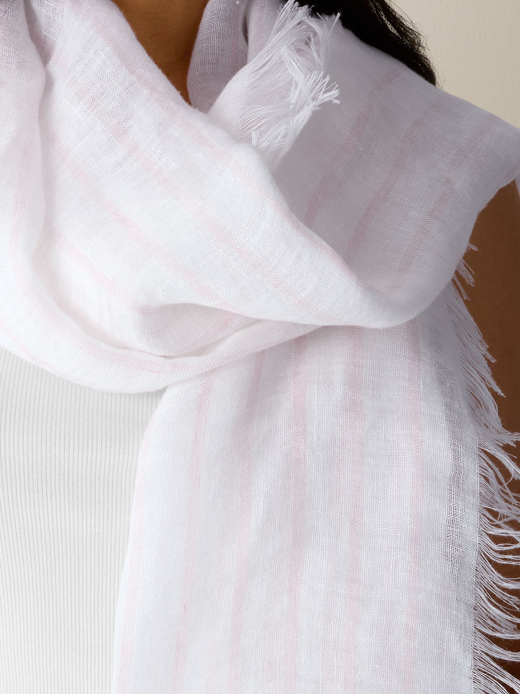 Striped Organic Linen Scarf