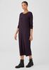 Stretch Jersey Knit Jewel Neck Dress