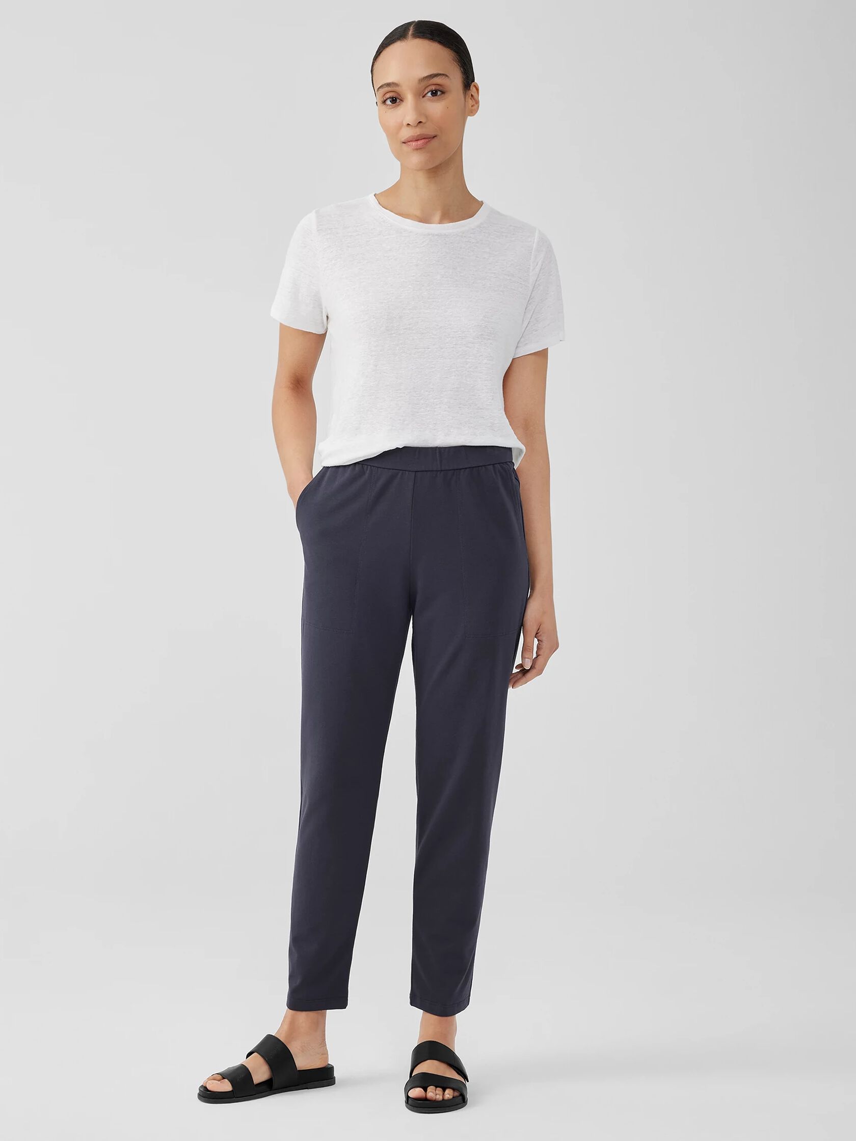 Pima Cotton Stretch Jersey Tapered Pant