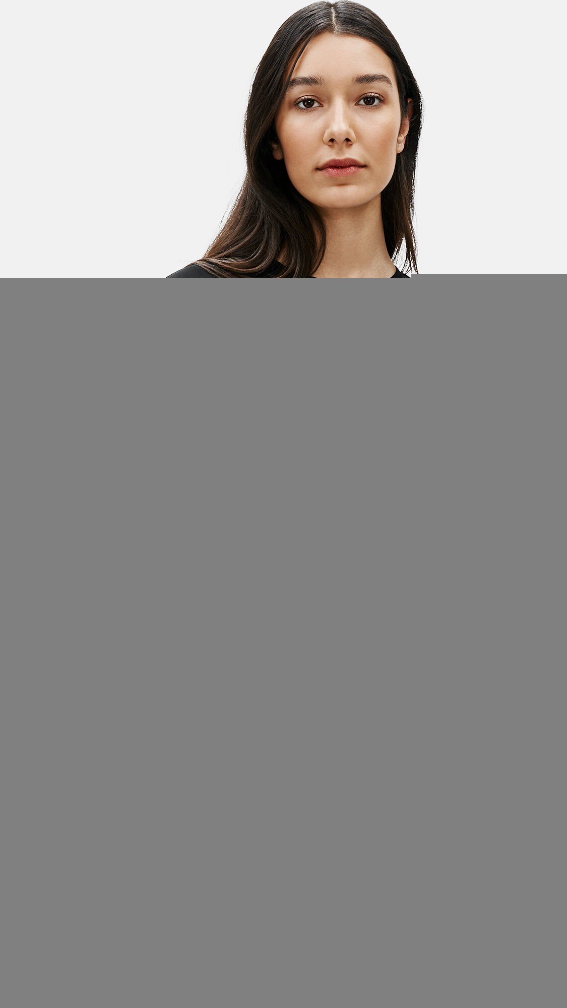 Silk Georgette Crepe Round Neck Top EILEEN FISHER