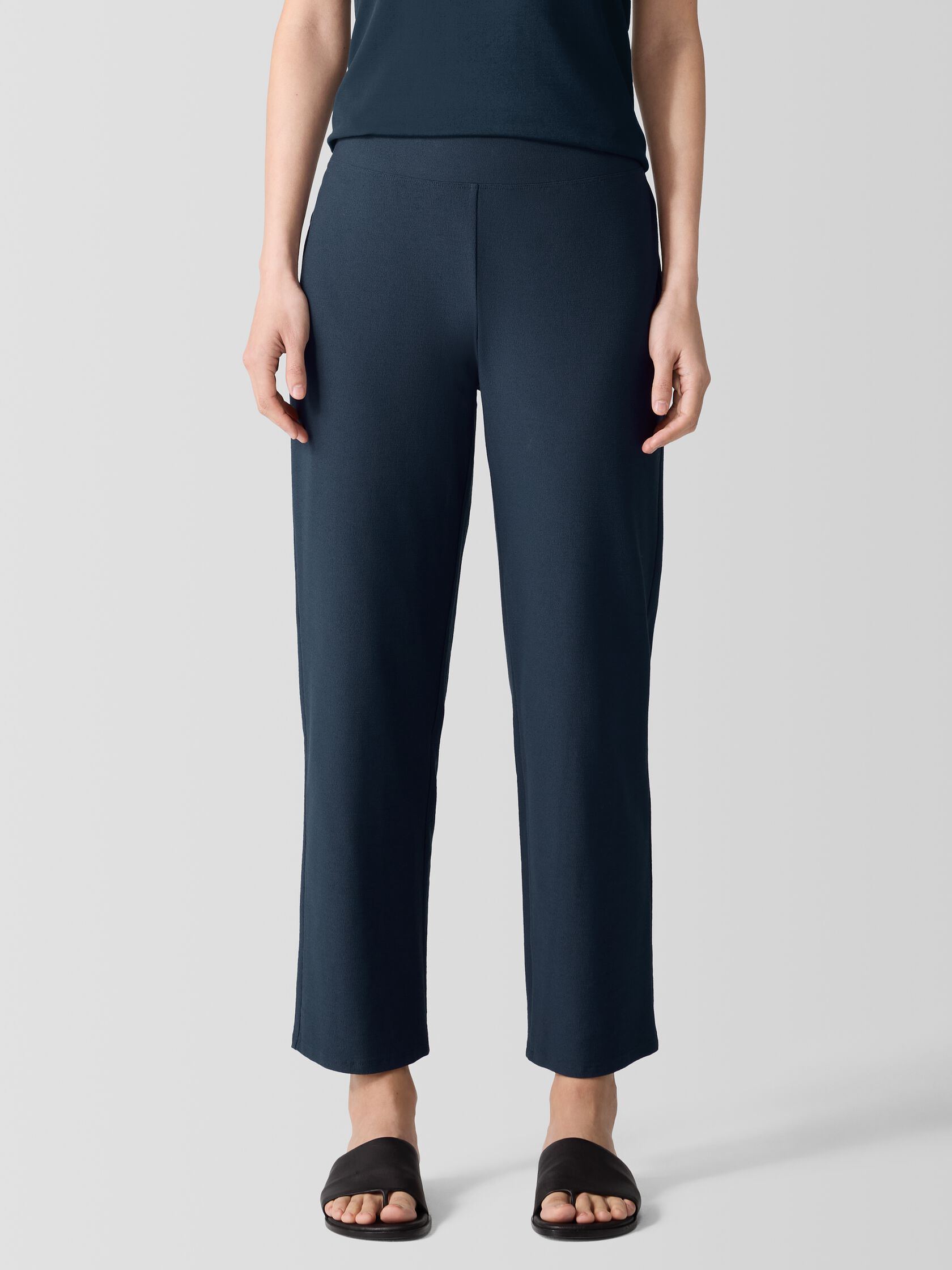 Washable Stretch Crepe Straight Pant