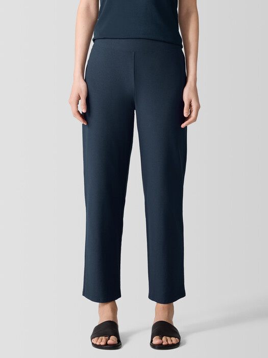 Washable Stretch Crepe Straight Pant