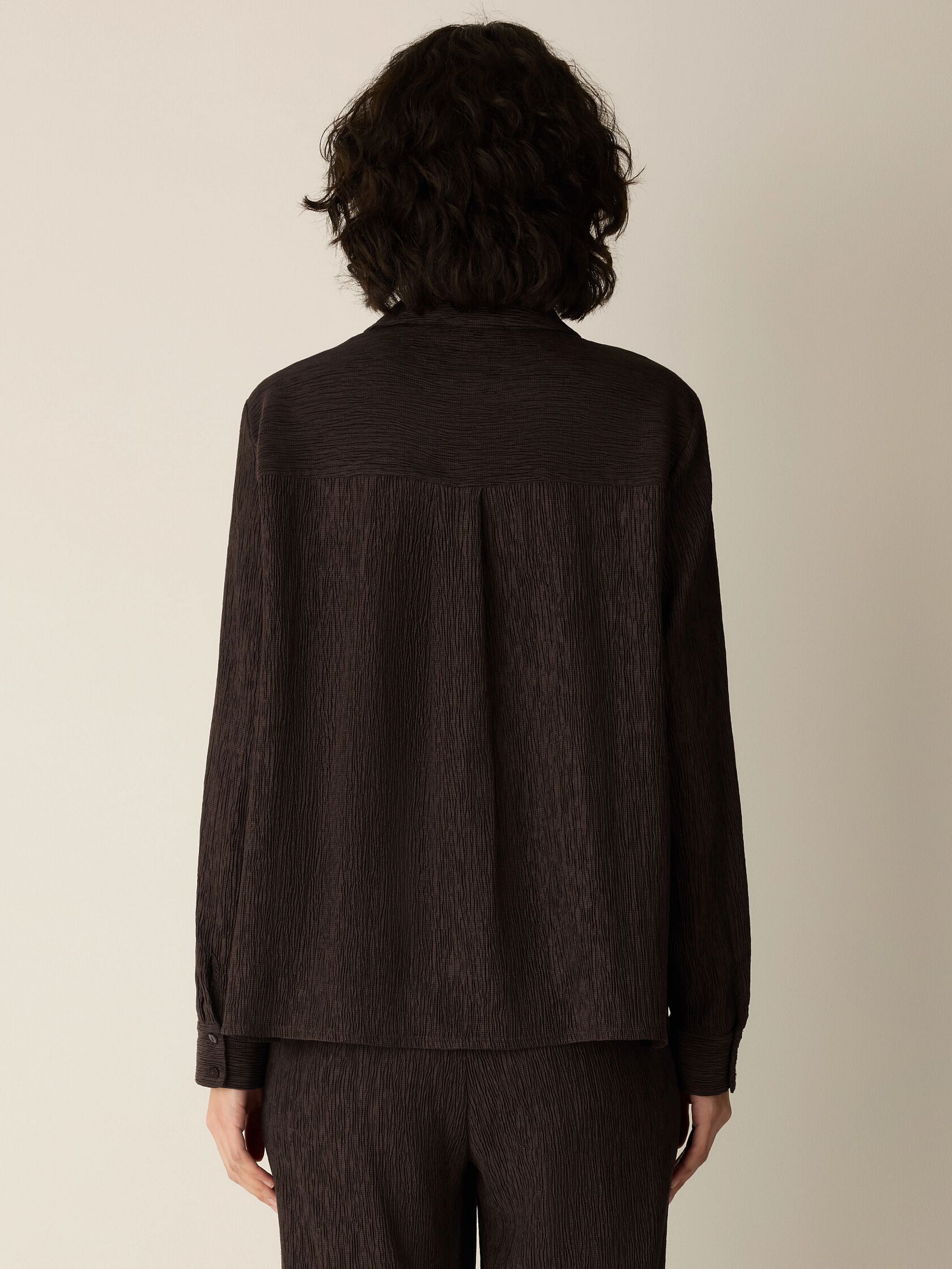Woven Pliss&eacute; Classic Collar Shirt
