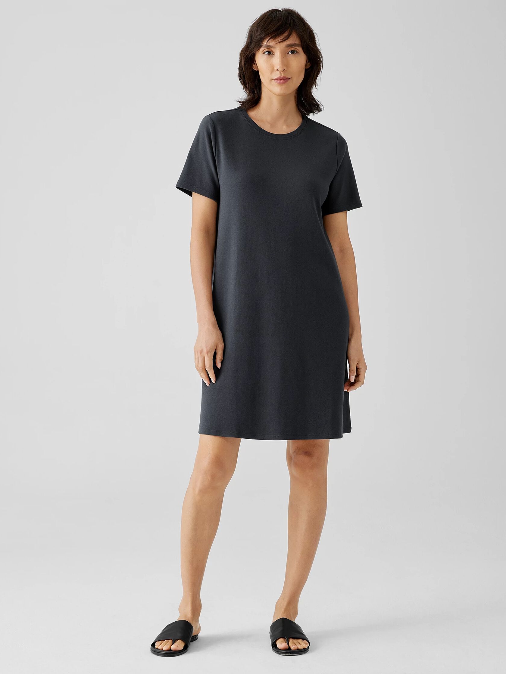 Organic Cotton Interlock Crew Neck Dress