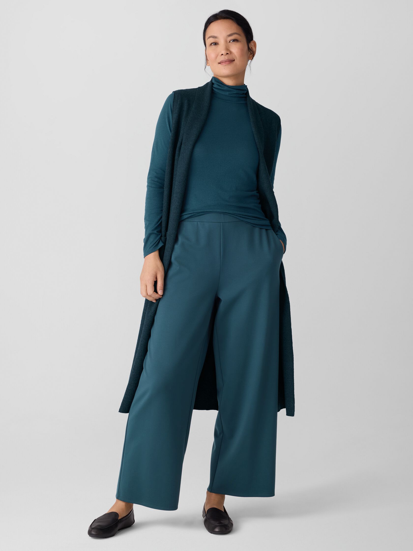 Washable Flex Ponte Wide-Leg Pant