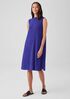 Woven Plissé Mock Neck Dress