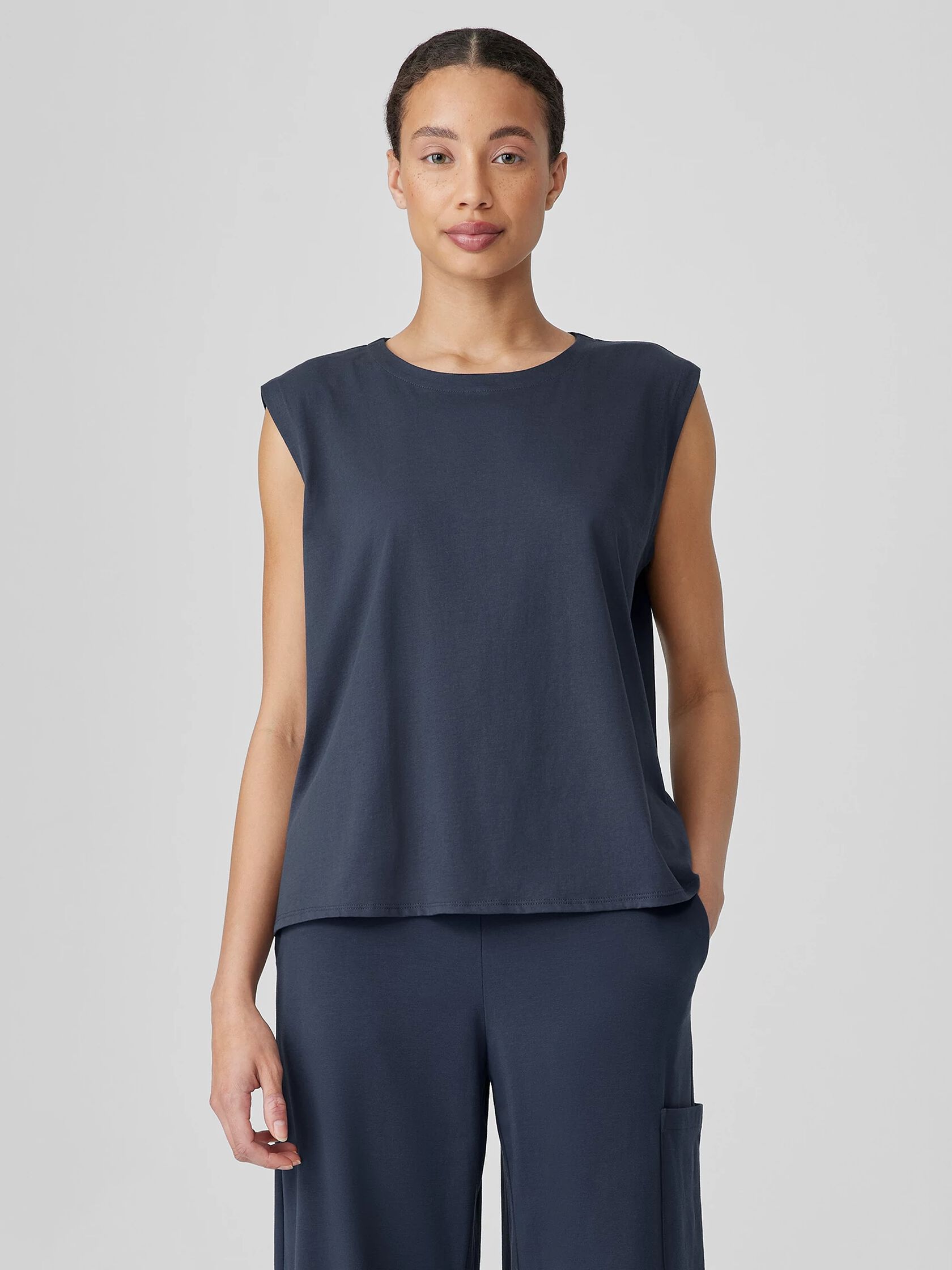 Organic Pima Cotton Jersey Round Neck Tank