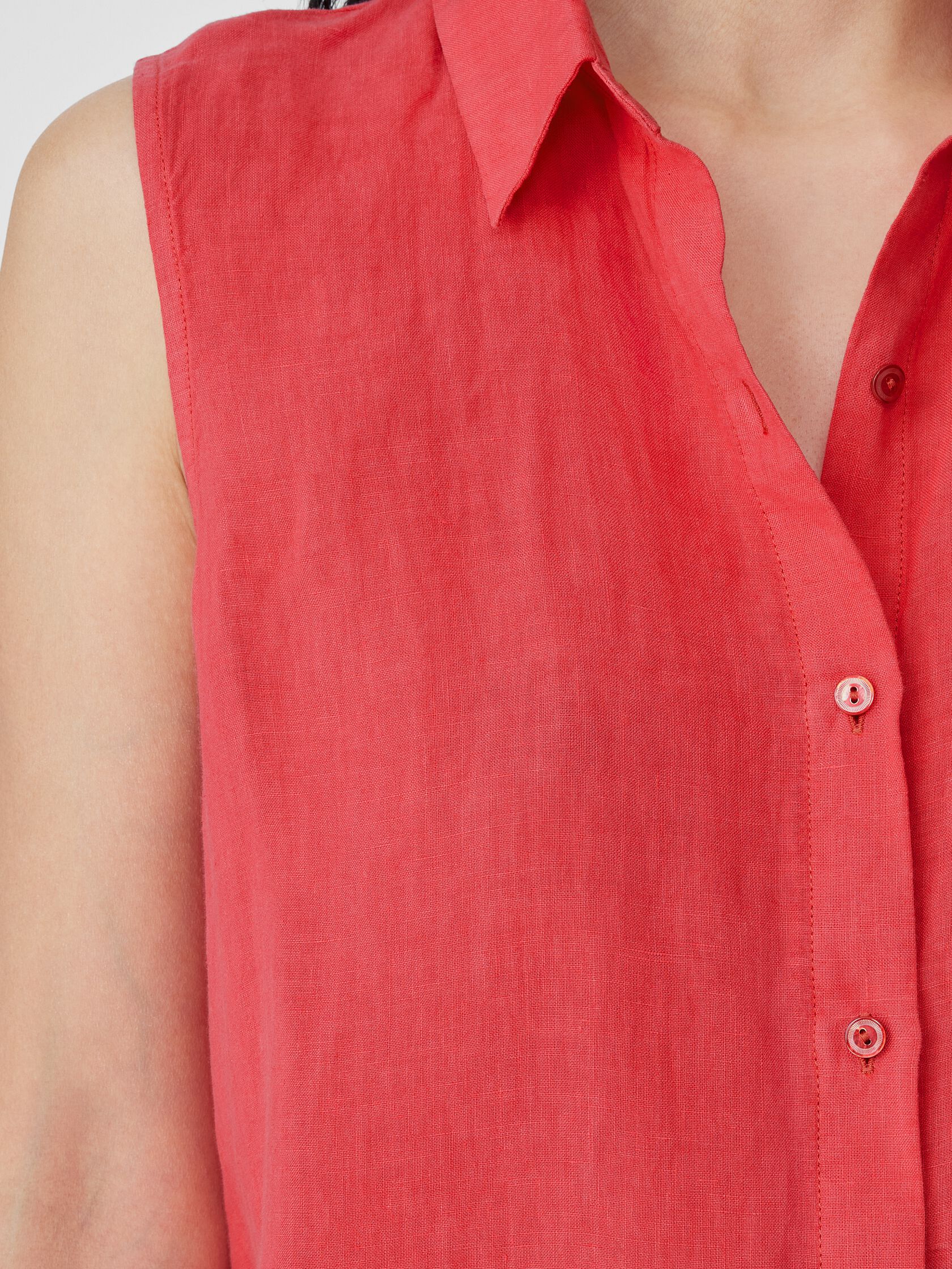 Garment-Dyed Handkerchief Linen Sleeveless Shirt