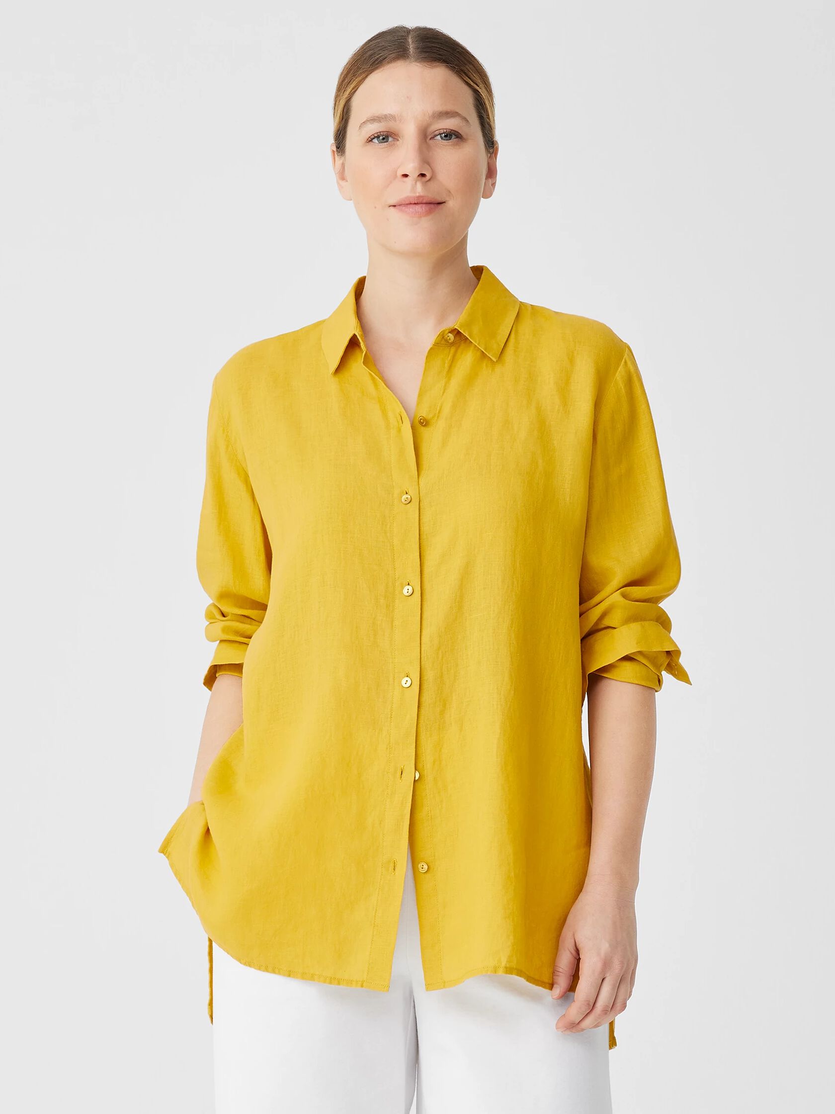 Handkerchief Linen Classic Collar Shirt