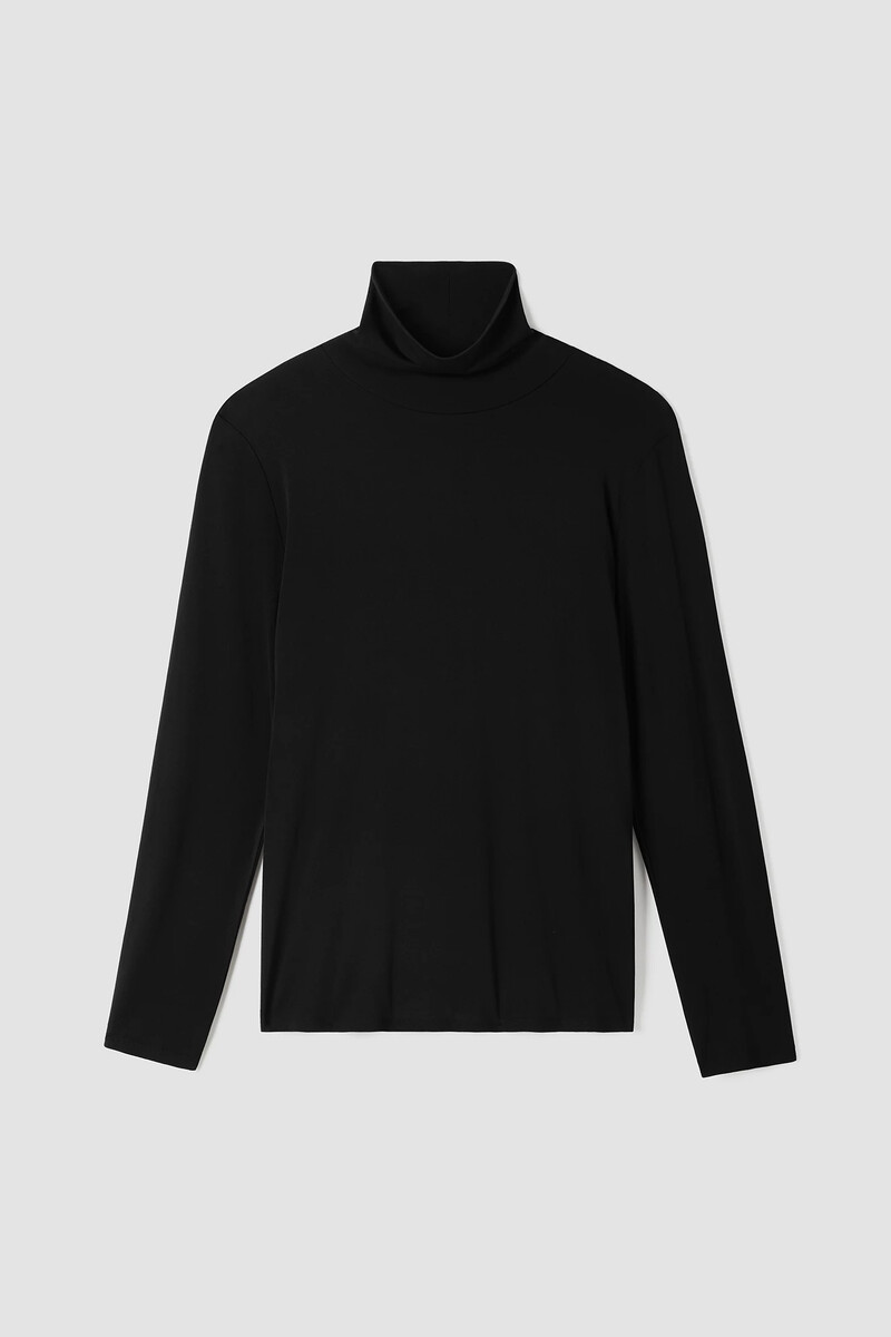 Stretch Silk Jersey Scrunch Neck Top Stretch Silk Jersey Scrunch Neck Top