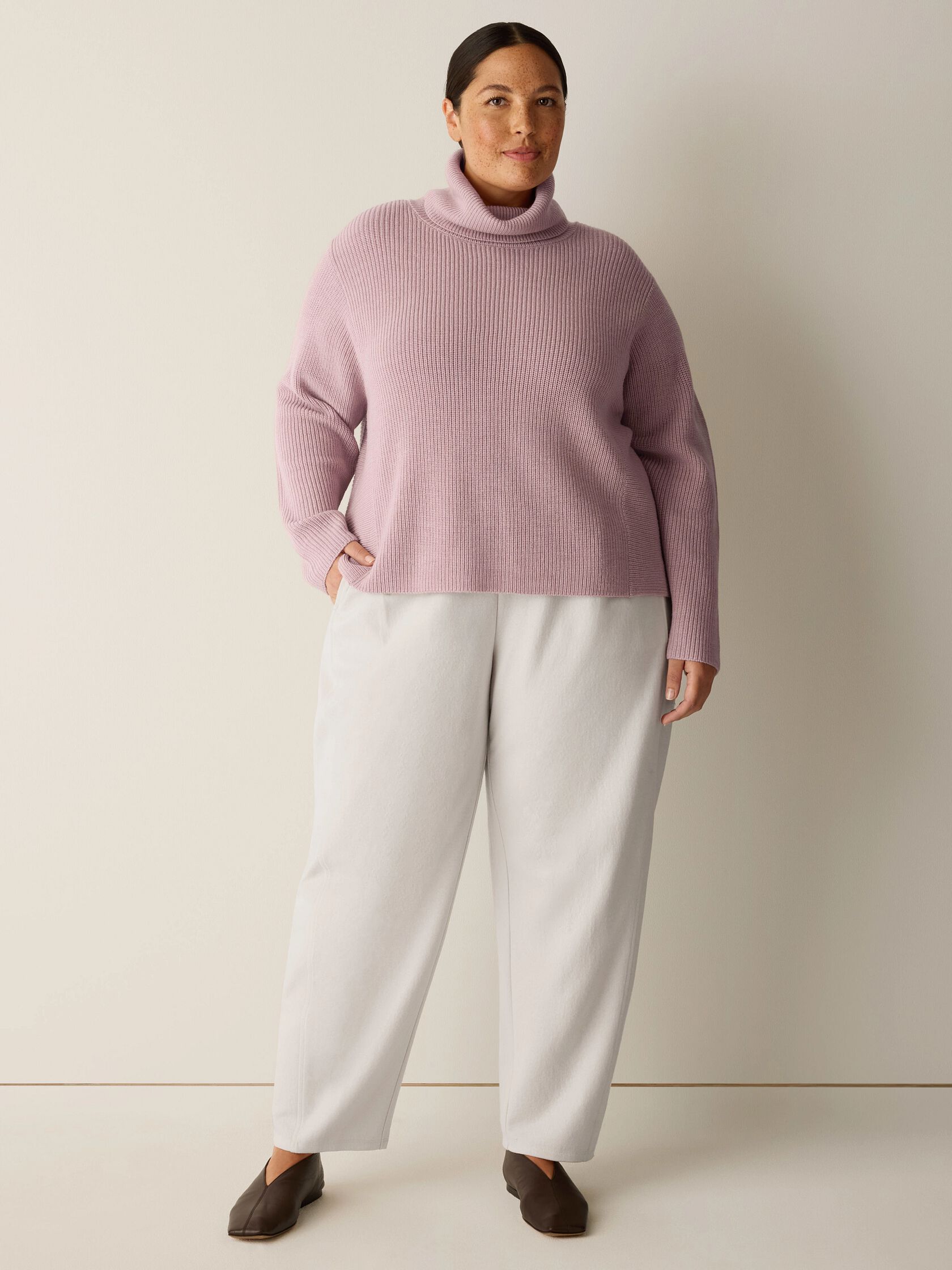 Italian Merino Turtleneck Top in Regenerative Wool