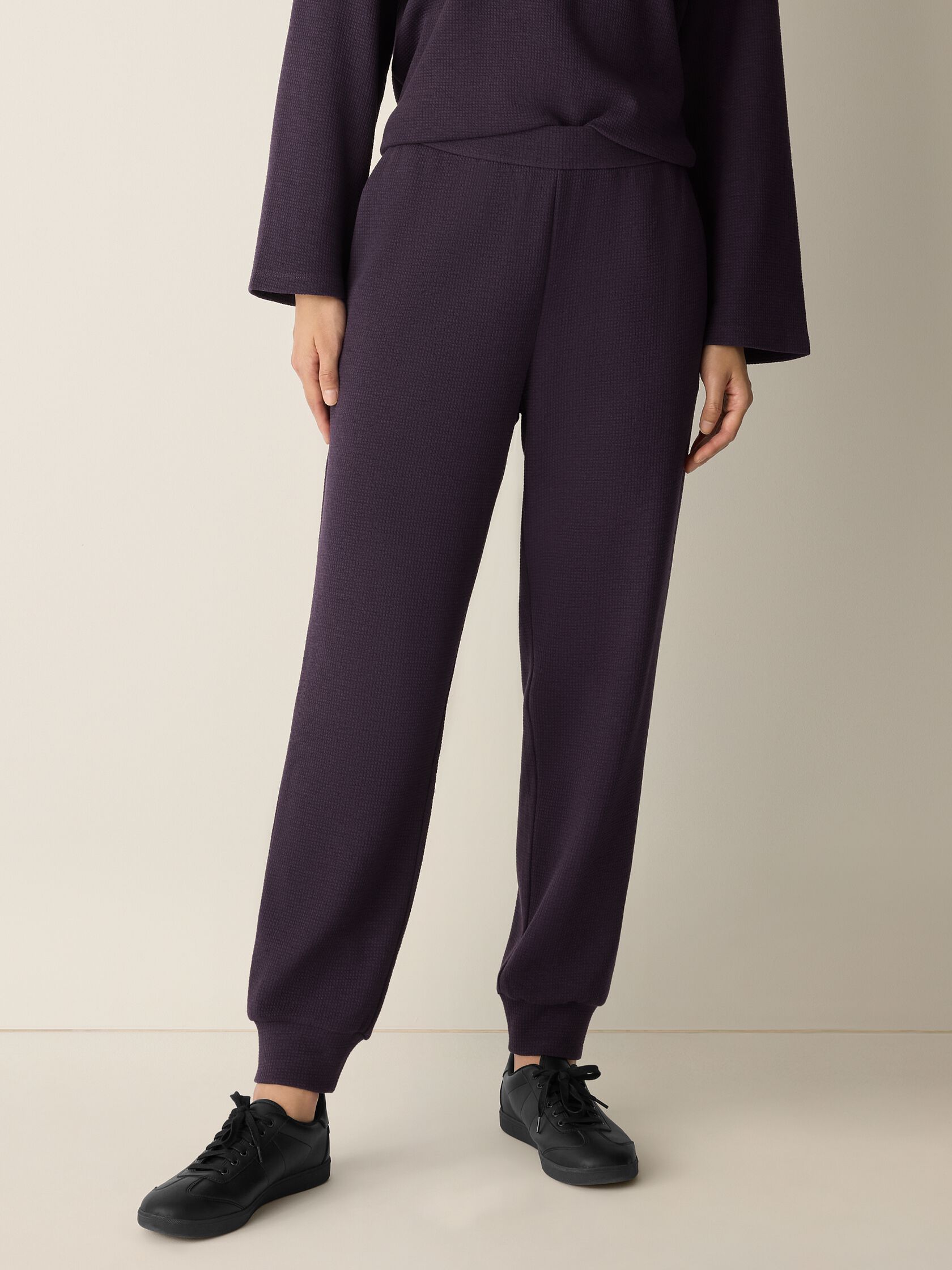 Waffle Cotton Blend Doubleknit Jogger Pant