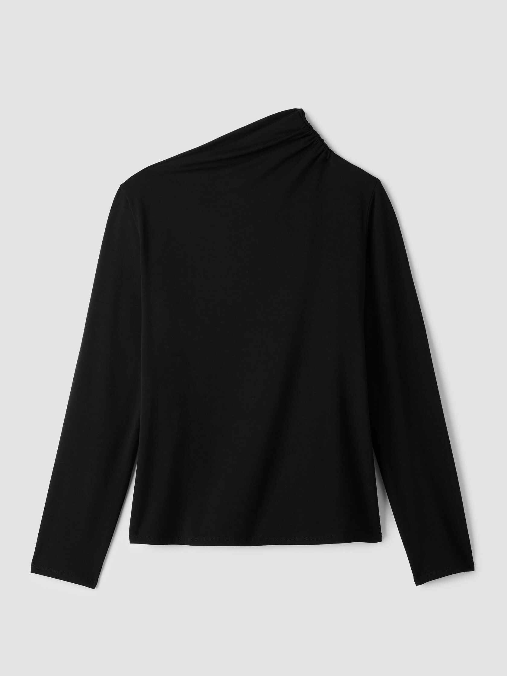 Stretch Jersey Knit Drape Neck Top