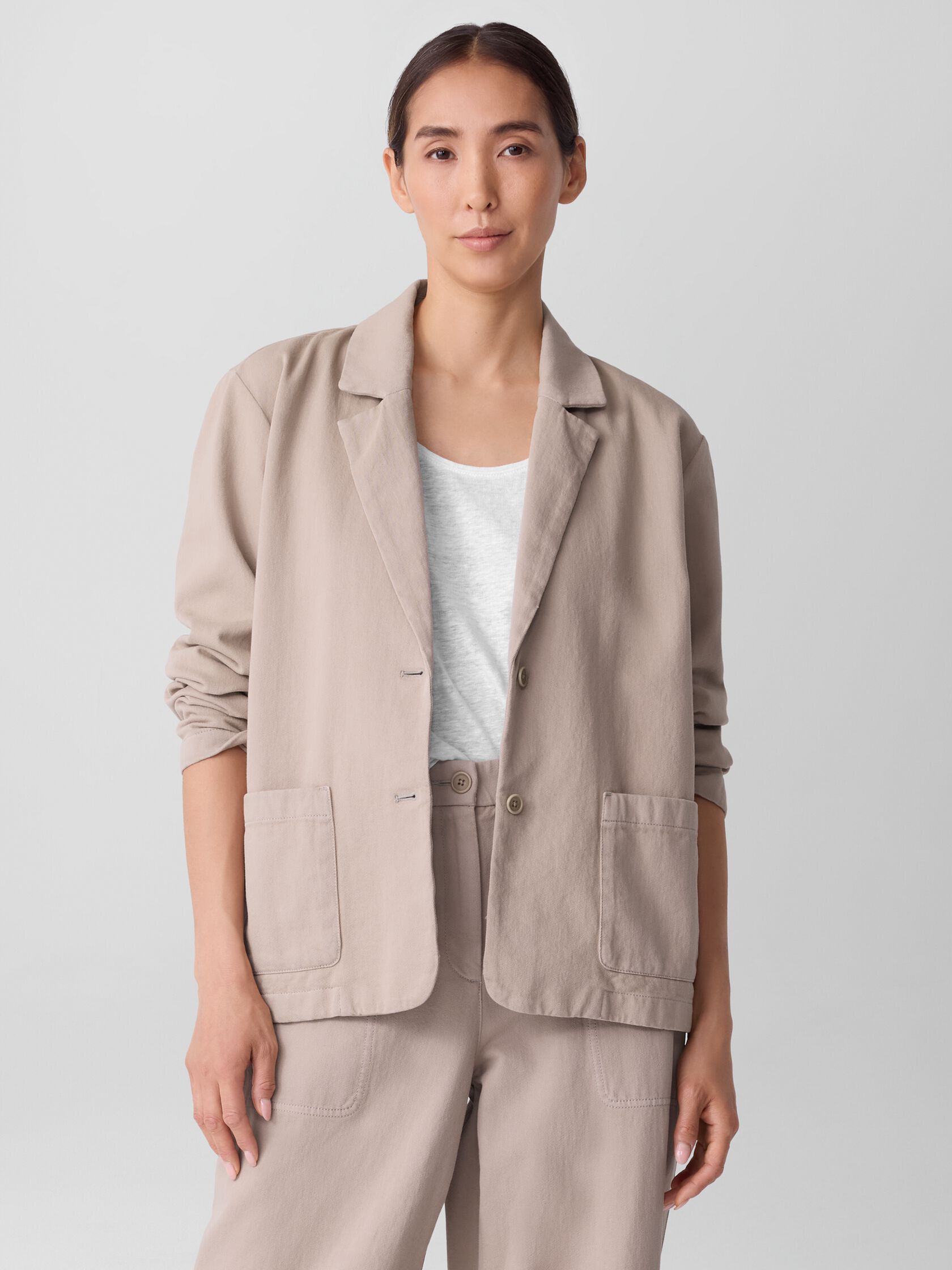 Garment-Dyed Utility Cotton Blazer