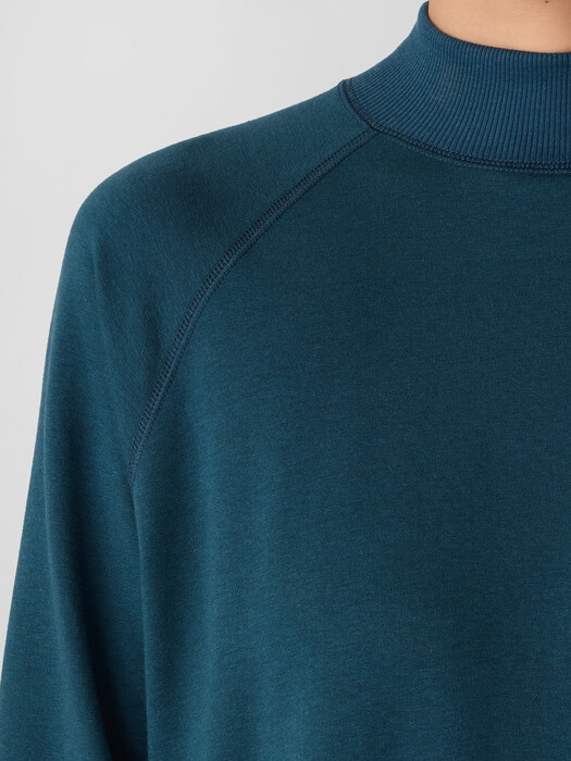 Cozy Brushed Terry Mock Neck Long Top