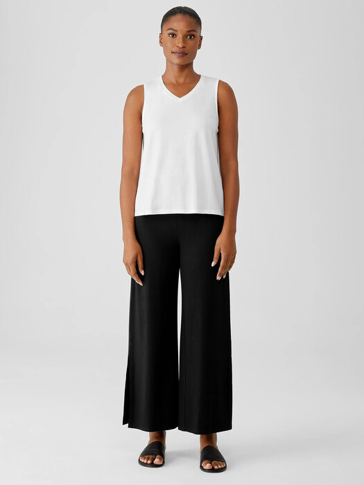 Stretch Jersey Knit V-Neck Tank