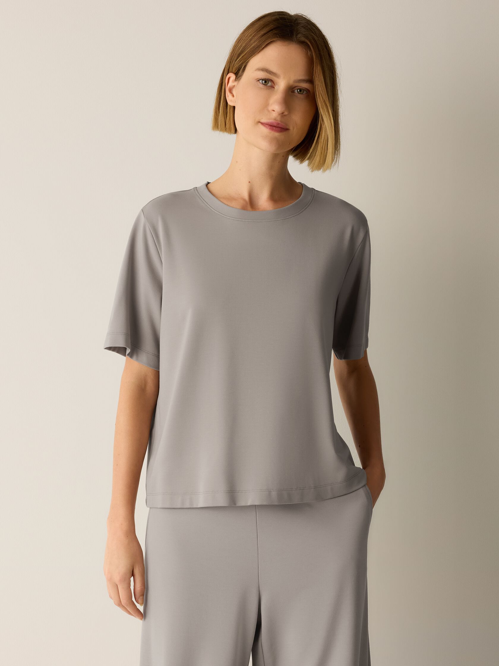 Extra-Fine Ponte Crew Neck Tee
