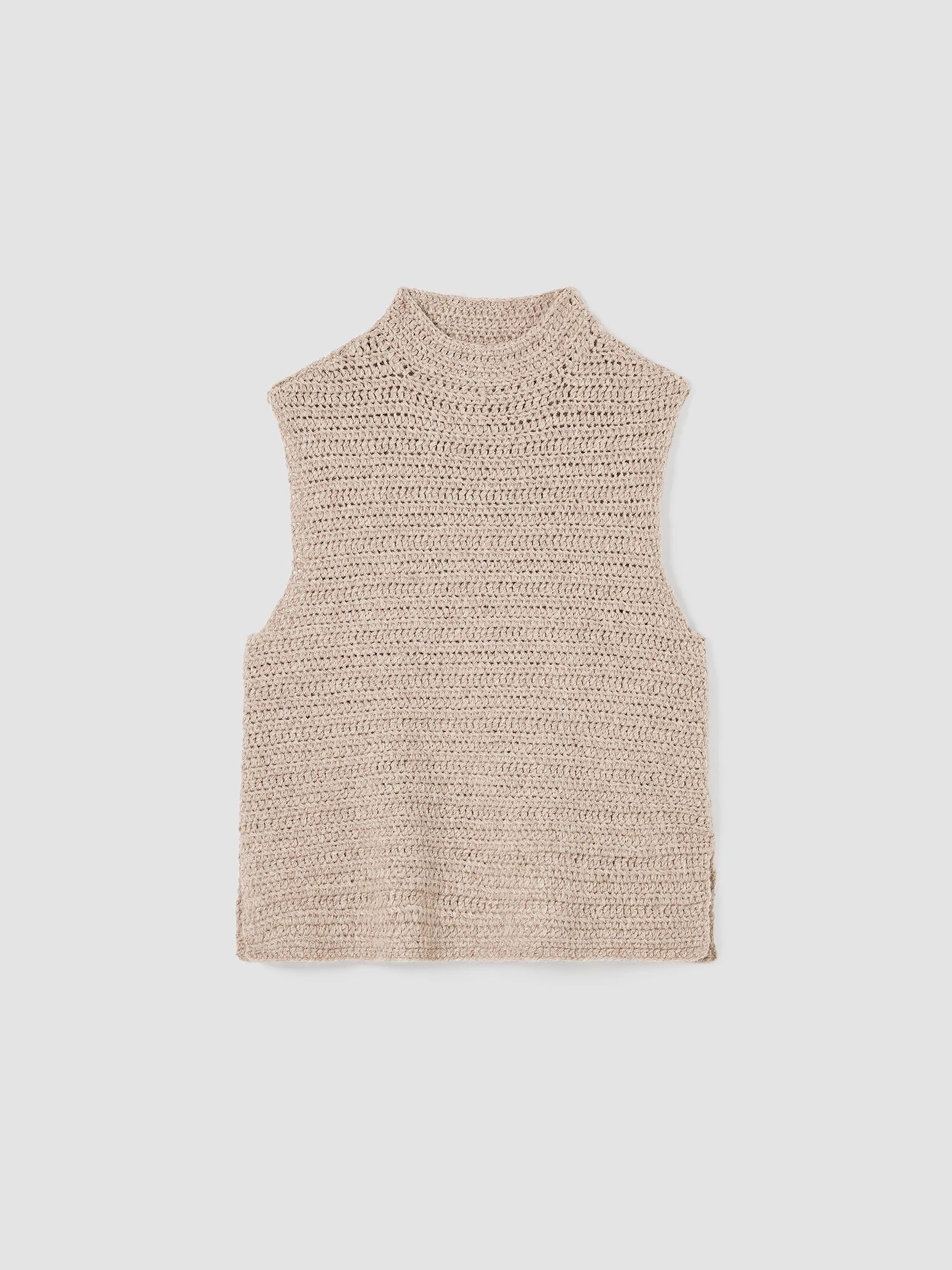 Peruvian Alpaca Crochet Mock Neck Top