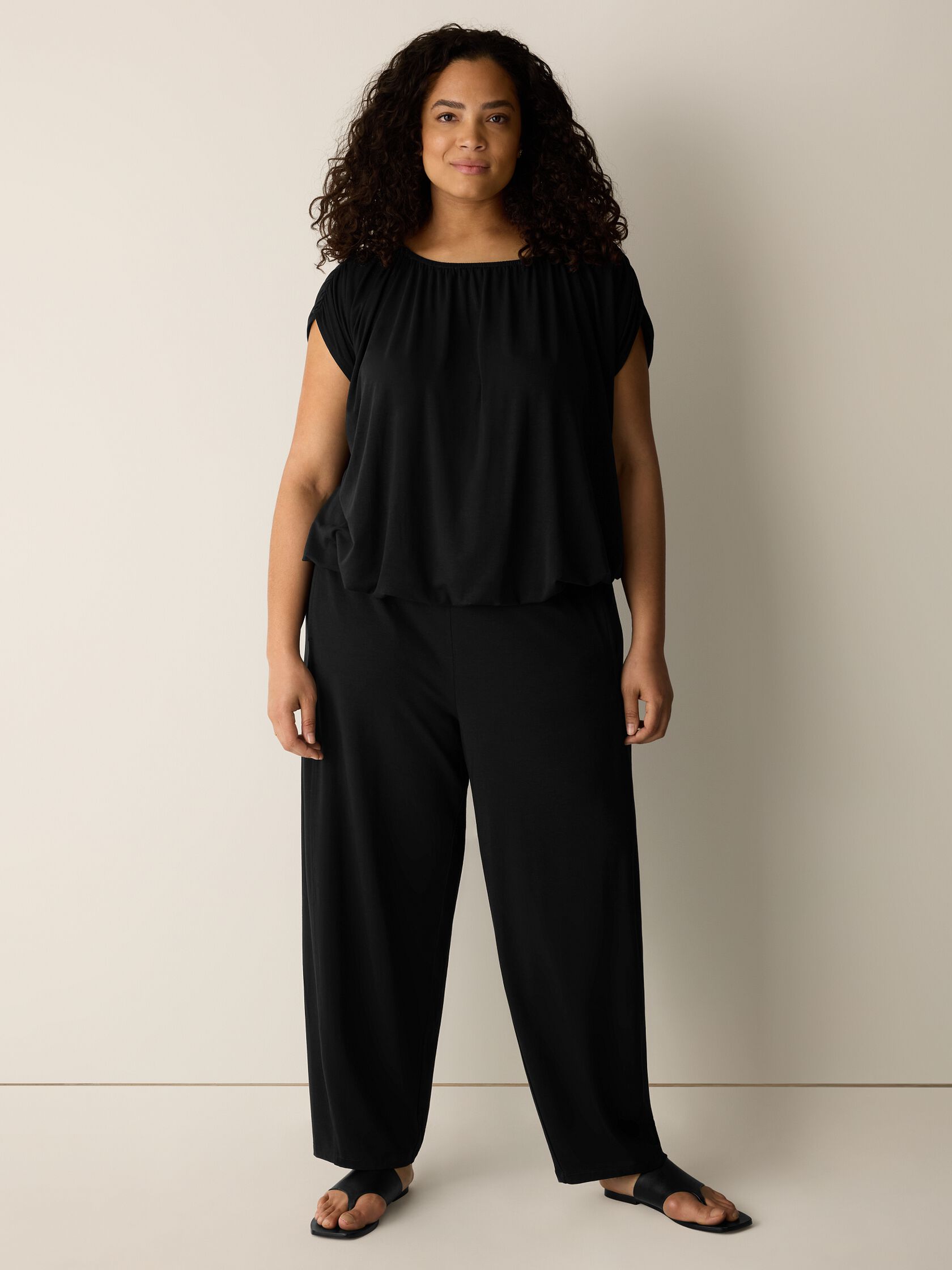 Stretch Jersey Knit Lantern Pant