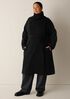 Lightweight Boiled Wool Drape Neck Coat in Regenerative Wool