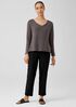 Peruvian Organic Cotton Crimp V-Neck Top