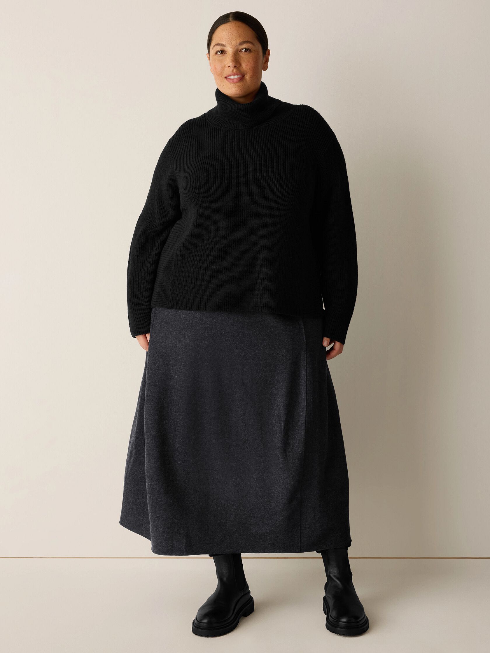 Italian Merino Turtleneck Top in Regenerative Wool