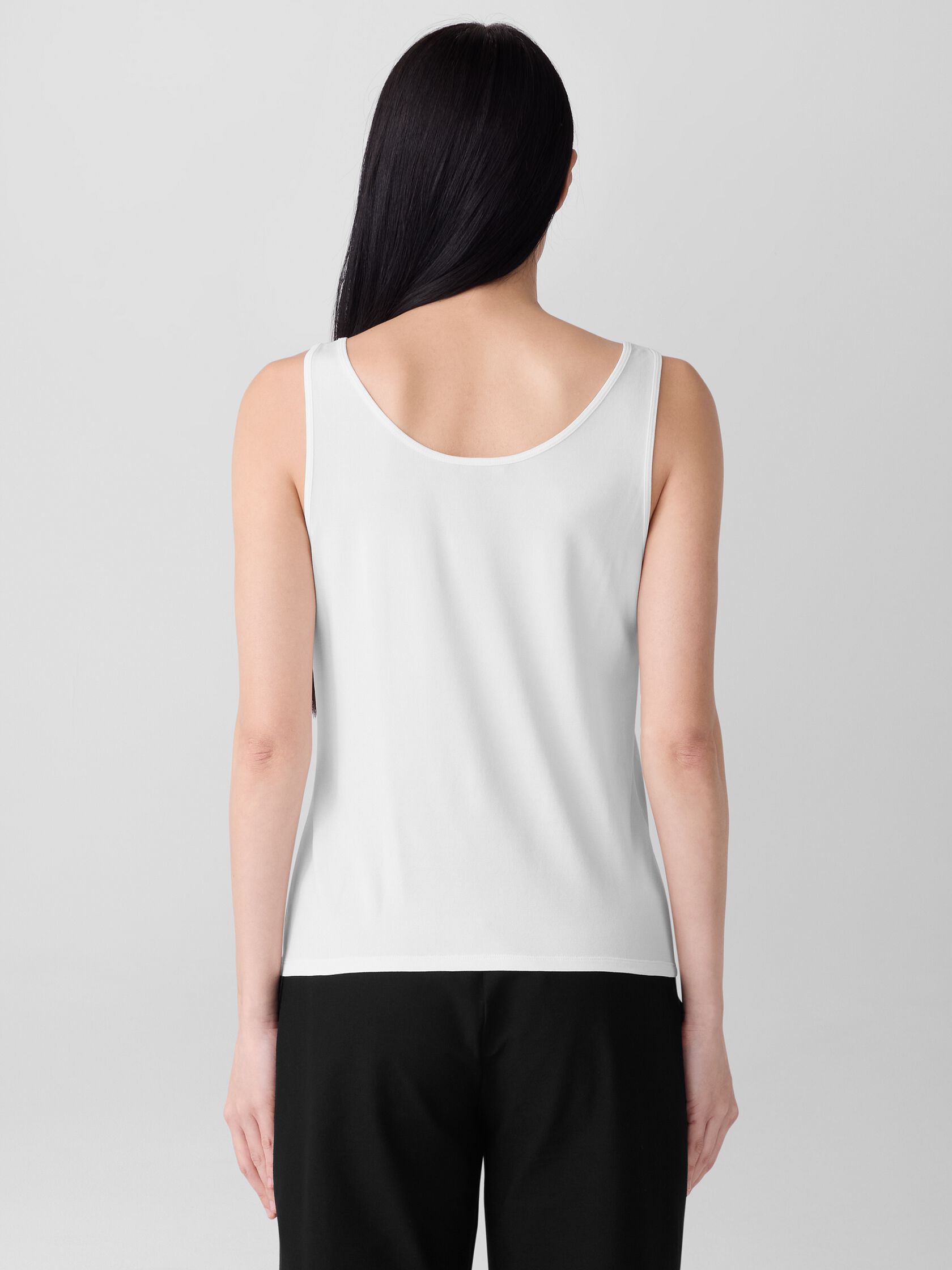 Stretch Silk Jersey Scoop Neck Tank