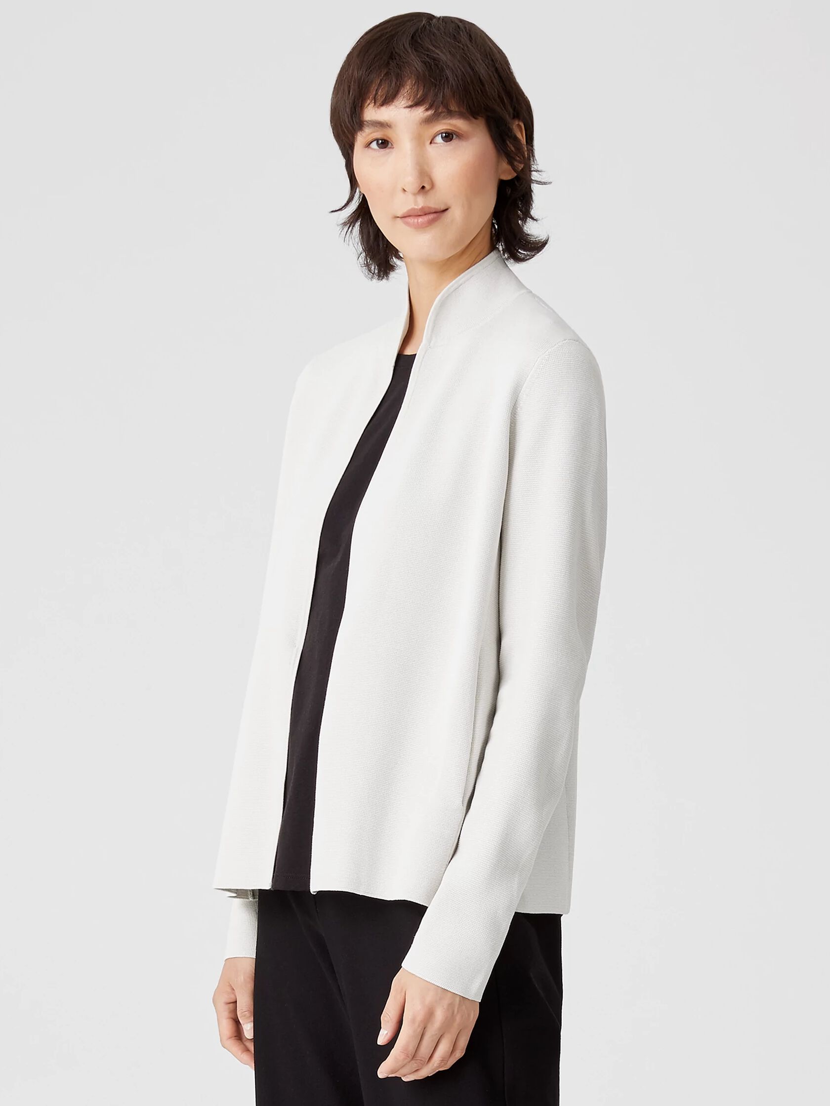 Silk & Organic Cotton Interlock Shaped Jacket