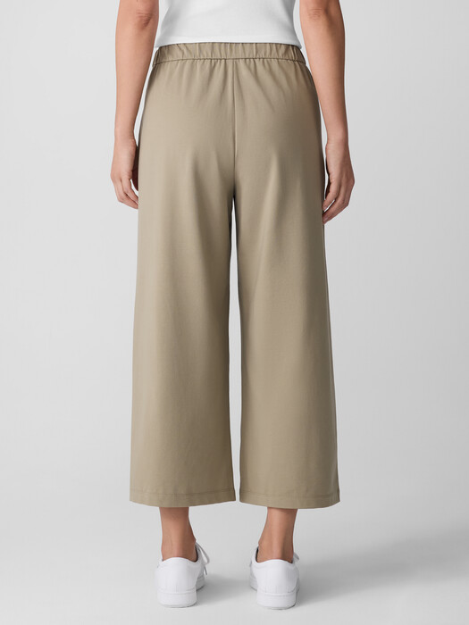 Pima Cotton Stretch Jersey Wide-Leg Pant