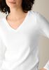 Organic Cotton Stretch Rib V-Neck Top
