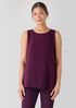 Silk Georgette Crepe Ballet Neck Long Tank