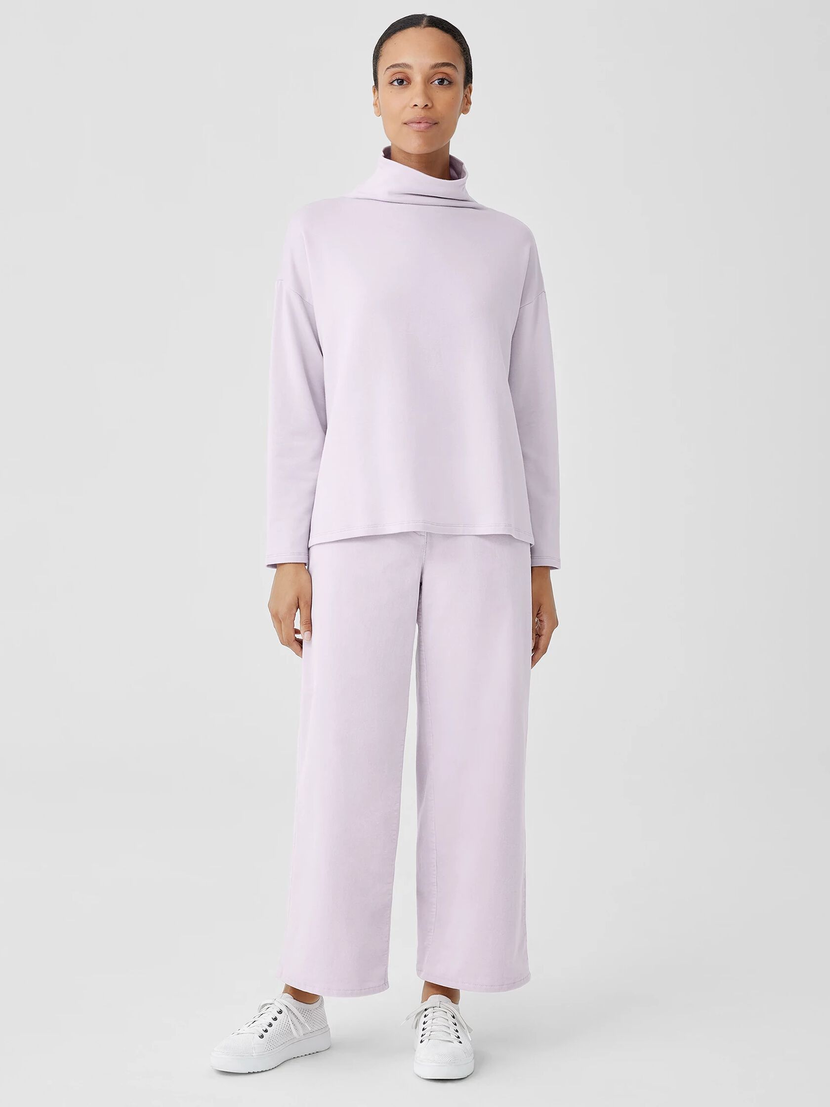 Cozy Brushed Terry Hug Funnel Neck Box-Top