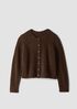 Mohair Plush M&eacute;lange Crew Neck Cardigan