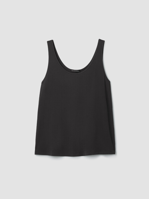 Stretch Silk Jersey Scoop Neck Tank