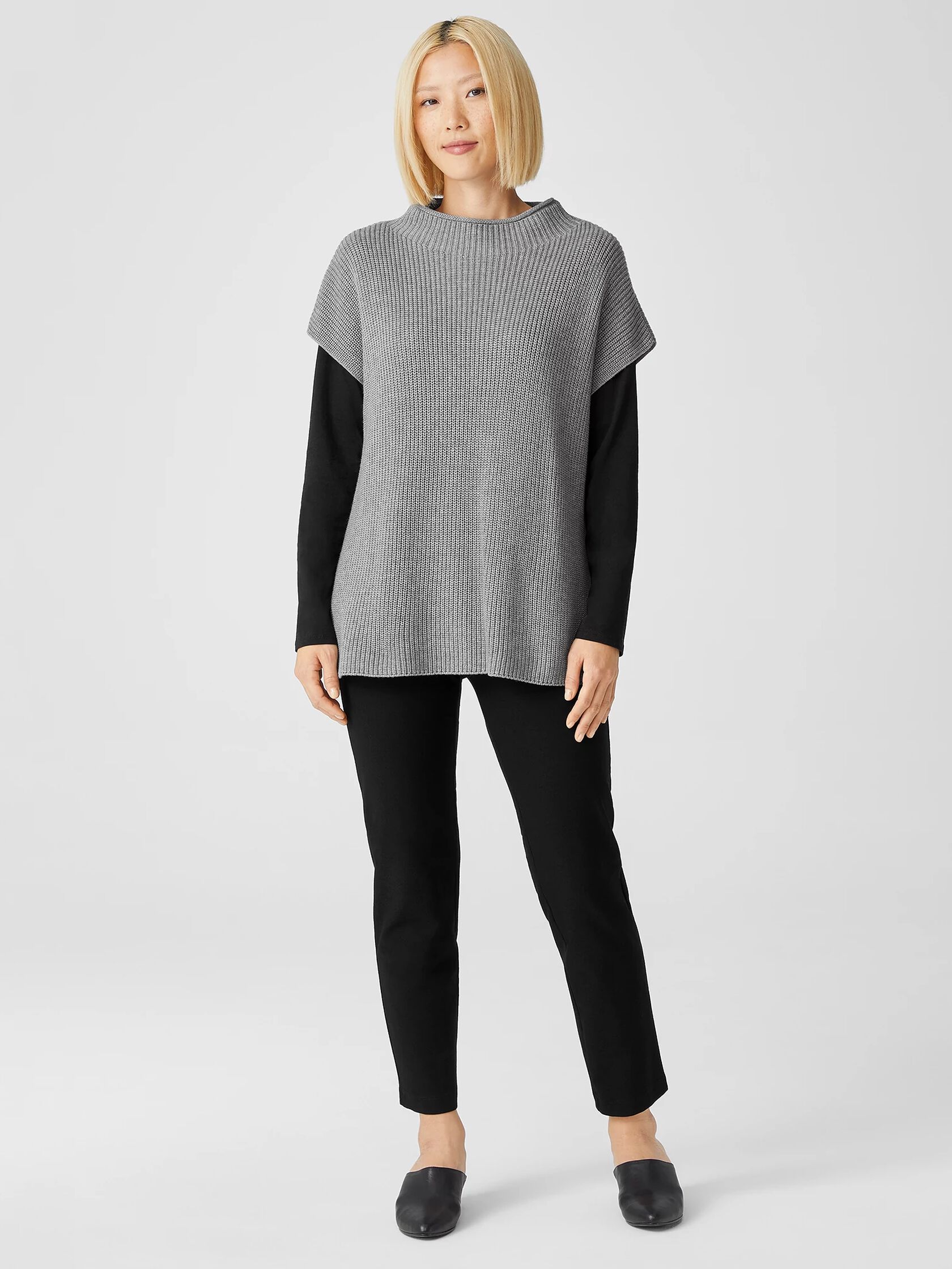 Peruvian Organic Cotton Blend Funnel Neck Top